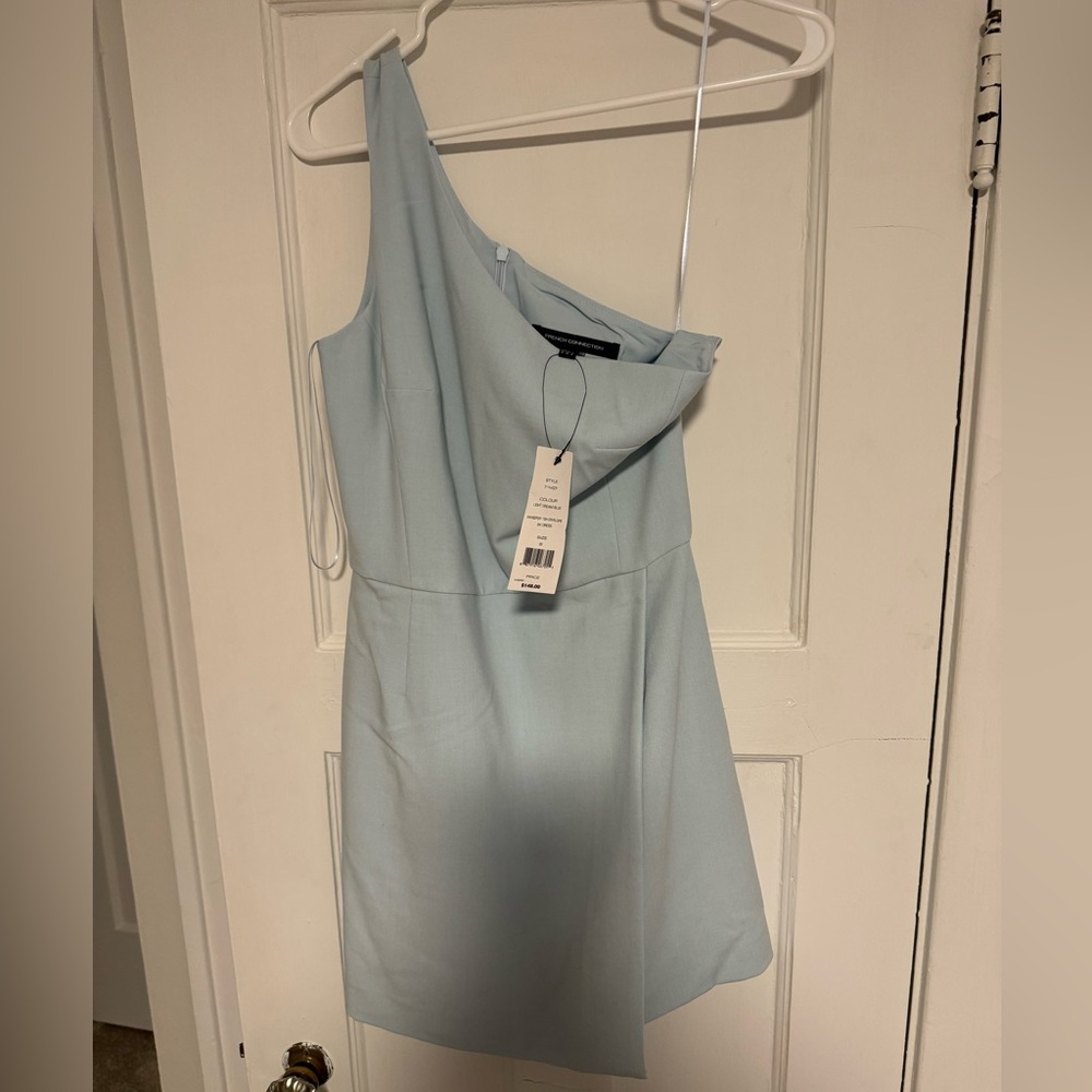 Women’s French Connection One Shoulder Blue Dress Size 8 w/ tags